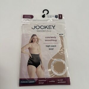 Jockey Essentials High Waist Brief Shapewear Core Body Smoothing Nude Size S